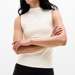 Athleta Signiature Rib Mock Neck Tank